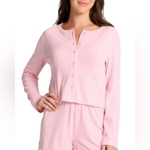 Auden‎ Women's Variegated Ribbed Pajama Cardigan and Pants Set XL